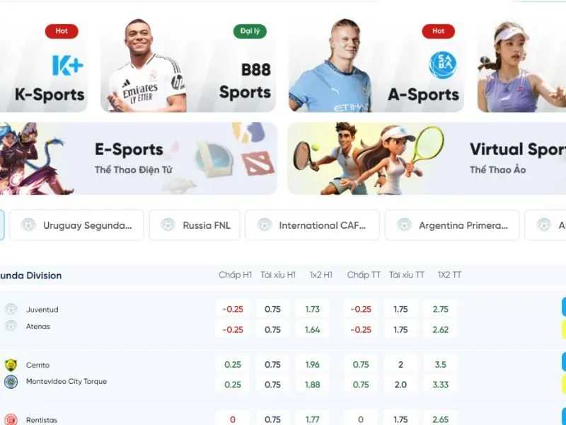 Cá cược thể thao 8live với đa dạng các bộ môn được cung cấp